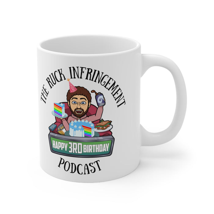 The Ruck Infringement Podcast 3rd Birthday Mug