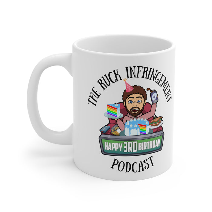 The Ruck Infringement Podcast 3rd Birthday Mug